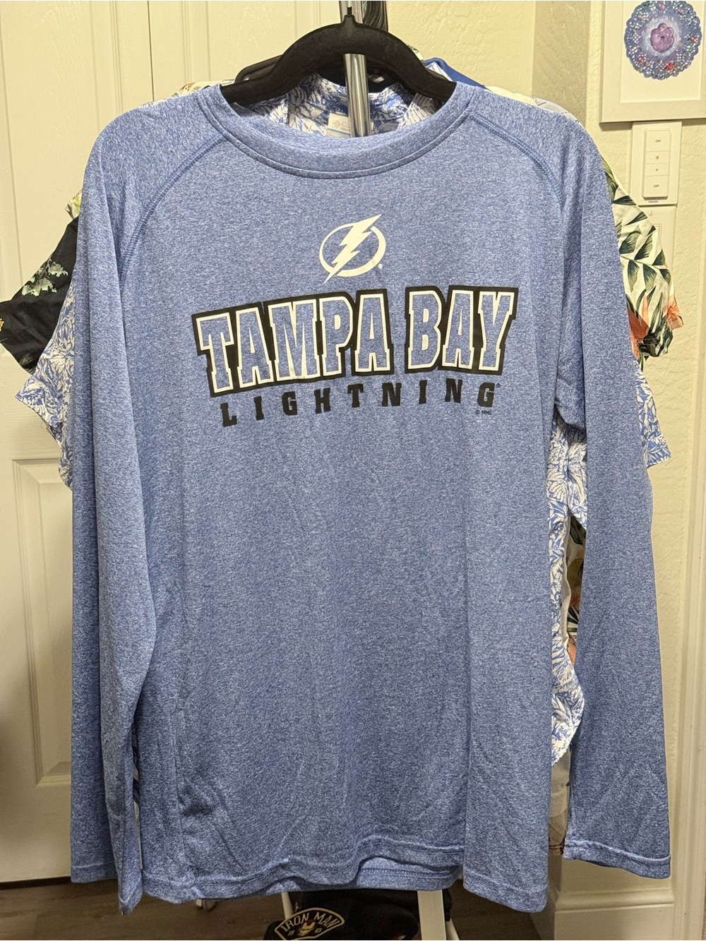 NHL Tampa Bay Lightning Long Sleeve Tee - Heather Blue